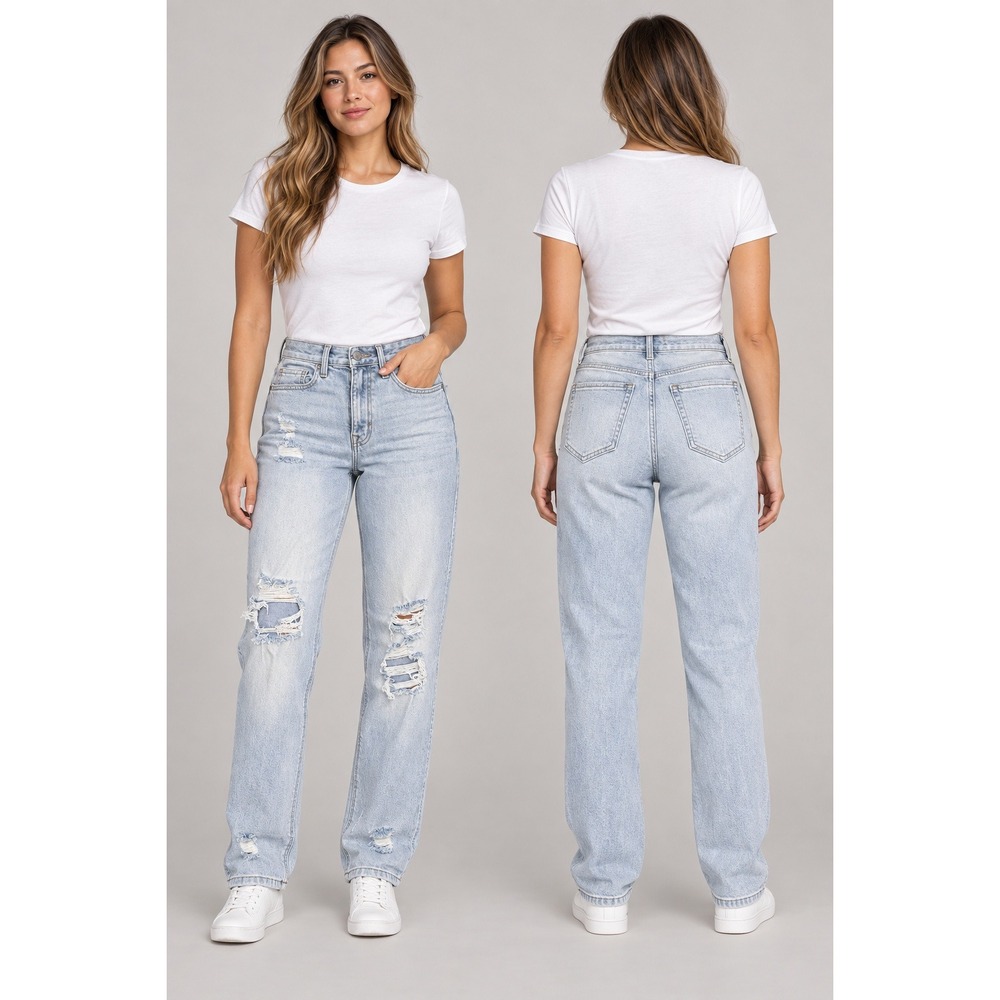 Eunina Rocky Jeans Womens 9 Tuesday Heartbreak Light Wash High Rise Boyfriend